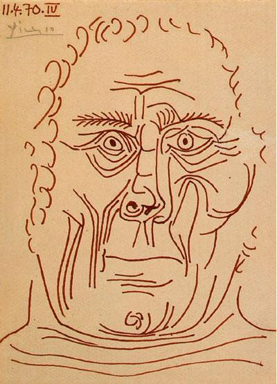1970 TИte dhomme 2. Пабло Пикассо (1881-1973) Период: 1962-1973