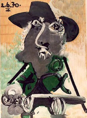 1970 Portrait dhomme au chapeau gris. Пабло Пикассо (1881-1973) Период: 1962-1973