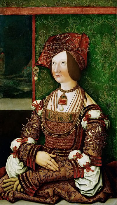 Bernhard Strigel -- Bianca Maria Sforza, Empress, half length. Kunsthistorisches Museum