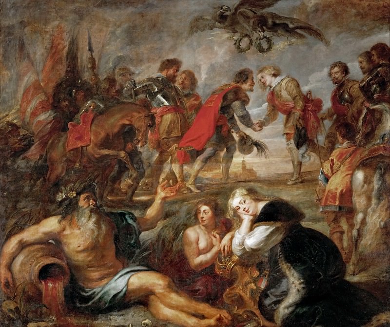 Peter Paul Rubens -- Emperor Ferdinand III Meets Cardinal Infant Ferdinand Before the Battle of Noerdlingen. Kunsthistorisches Museum