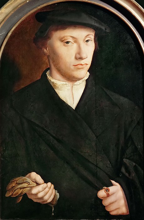 Bartholomaeus Bruyn the Elder(1493-1555) -- Portrait of a Young Man with Gloves. Kunsthistorisches Museum