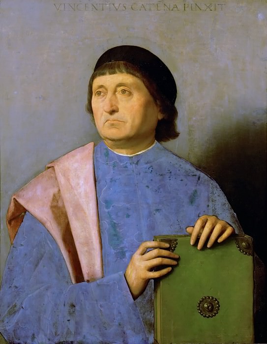 Vincenzo di Biagio Catena (c. 1470-1531) -- Portrait of a Man with a Book. Kunsthistorisches Museum