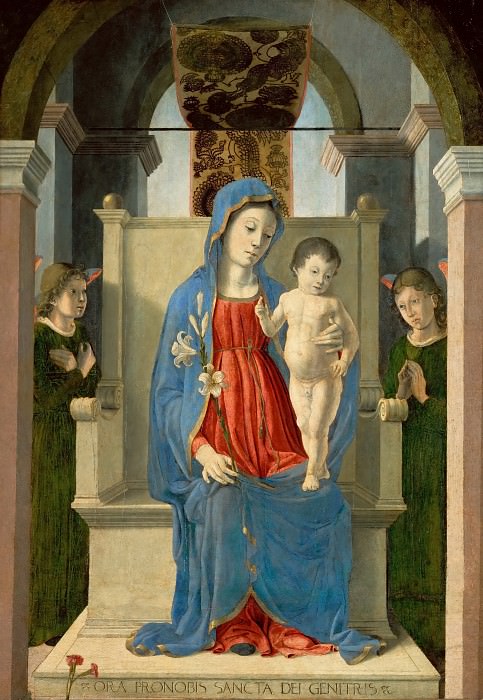 Marco Zoppo -- Madonna witha Lily. Kunsthistorisches Museum