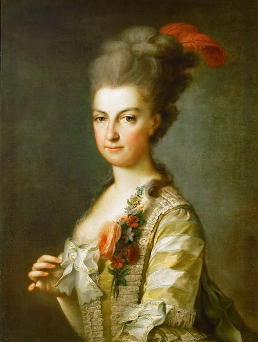 Anton Graff (1736-1813) -- Archduchess Marie-Christine in a Striped Silk Dress. Kunsthistorisches Museum