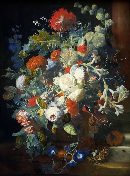 Jan van Huysum -- Bouquet & column. Kunsthistorisches Museum