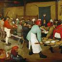 Брейгель, Питер Старший -- Крестьянская свадьба [Peasant Wedding] 1568, 114х163, Музей истории искусств Вена, Музей истории искусств