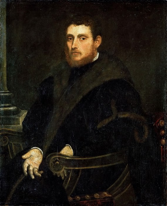 Jacopo Tintoretto -- Young Man with a Red Beard in an Armchair, Kunsthistorisches Museum