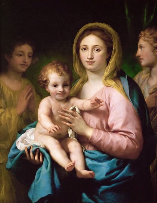 Anton Raphael Mengs -- Mary with Child and two Angels. Kunsthistorisches Museum