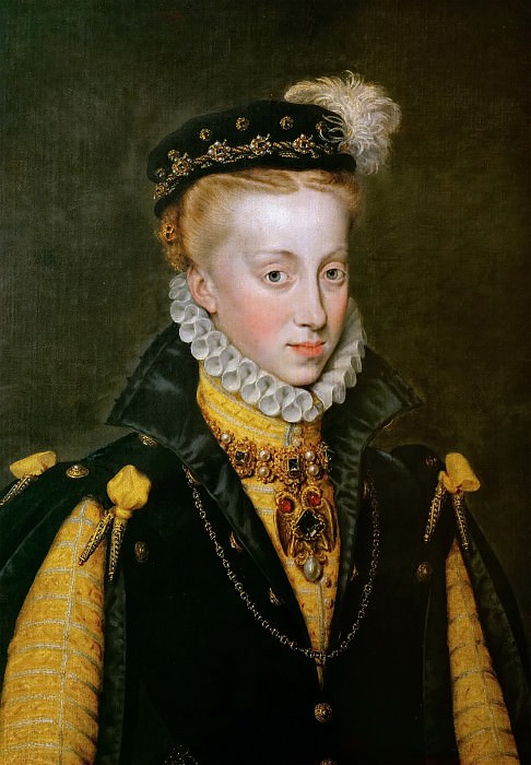 Antonis Mor -- Queen Anna of Spain; detail. Kunsthistorisches Museum