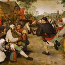 Brueghel, Pieter The Elder -- Крестьянский танец [The peasant dance] ок 1567, 114х164, Музей истории искусств Вена, Kunsthistorisches Museum