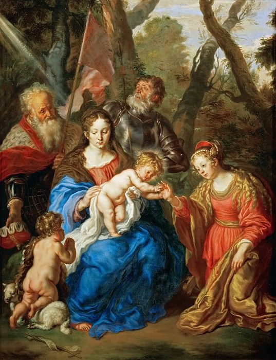 Joachim von Sandrart I (1606-1688) -- Mystic Marriage of Saint Catherine with Saints Leopold and William. Kunsthistorisches Museum