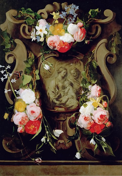Даниэль Сегерс и Ян Букхорст- Св семейство в окружении цветов. Музей истории искусств