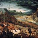 Brueghel, Pieter The Elder -- Возвращение стада – ноябрь [The Return of the Herd] 1565, 117х159,, Kunsthistorisches Museum