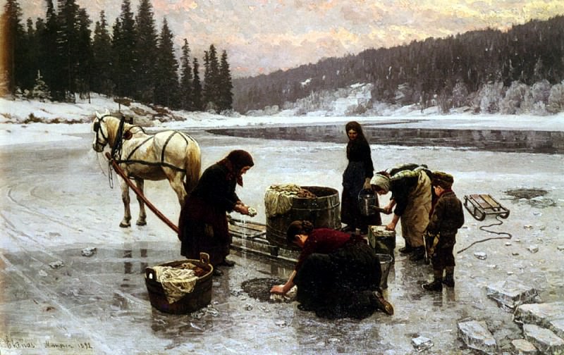Elenaes Jahn Laundering, A Winters Day. Norwegian artists