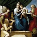 Мадонна с младенцем с архангелом Рафаилом, Товией и св Иеронимом, Рафаэль Санти