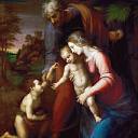 Святое Семейство с маленьким Иоанном Крестителем в пейзаже , Рафаэль Санти