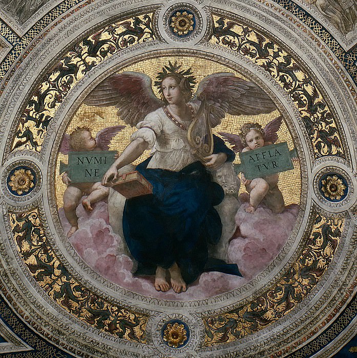 Stanza della Segnatura: Ceiling - Poetry. Raffaello Sanzio da Urbino) Raphael (Raffaello Santi