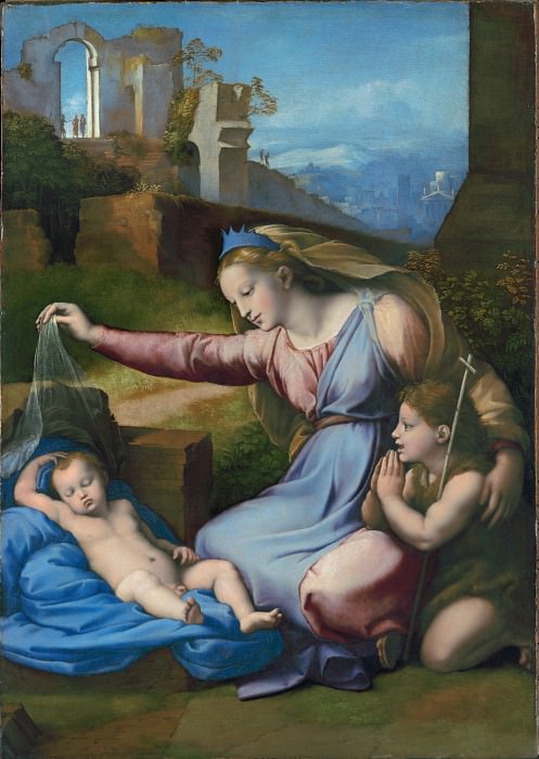 Мадонна с голубой диадемой (работа Джованни Франческо Пенни по рисунку Рафаэля). Рафаэль Санти