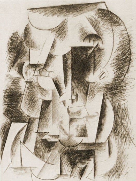 1910 TИte dhomme. Pablo Picasso (1881-1973) Period of creation: 1908-1918