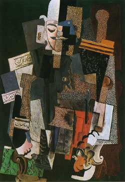 1915 homme au chapeau melon assis dans un fauteuil. Pablo Picasso (1881-1973) Period of creation: 1908-1918