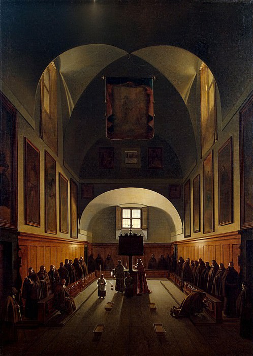 Granet, Francois Marius - Interior of the choir in the church Capuchin monastery on the square Barberini in Rome. Hermitage ~ part 04