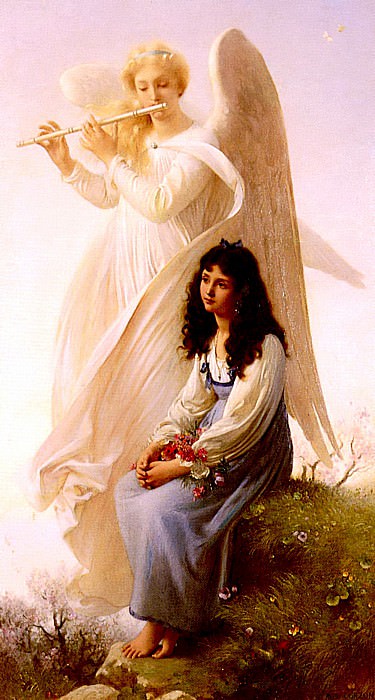 Поль Альфред де Керзон - Юная девушка и ангел. Французские художники