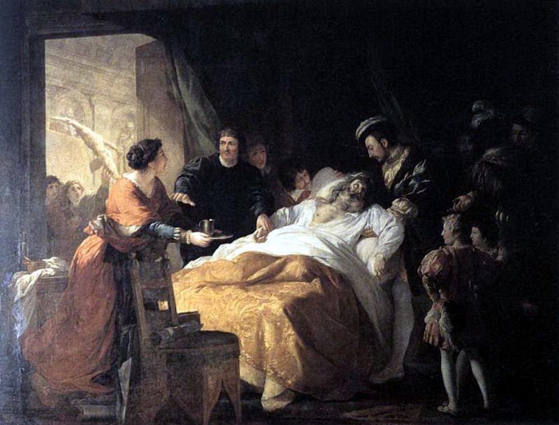 МЕНАЖЕ, Франсуа Гийом - Смерть Леонардо да Винчи на руках Франциска I. Французские художники