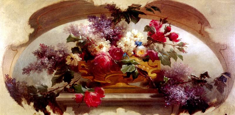 Bidau Eugene Flowers In A Gilt Vase. French artists