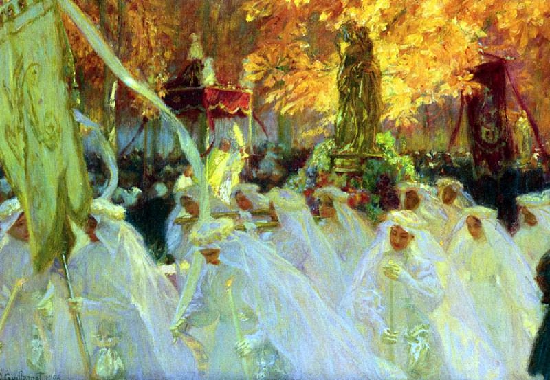 Guillonet Octave Denis Victor La Procession. French artists