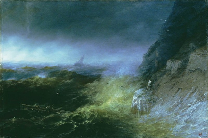 Storm on the Black Sea in 1875 64,5 h95. Ivan Konstantinovich Aivazovsky