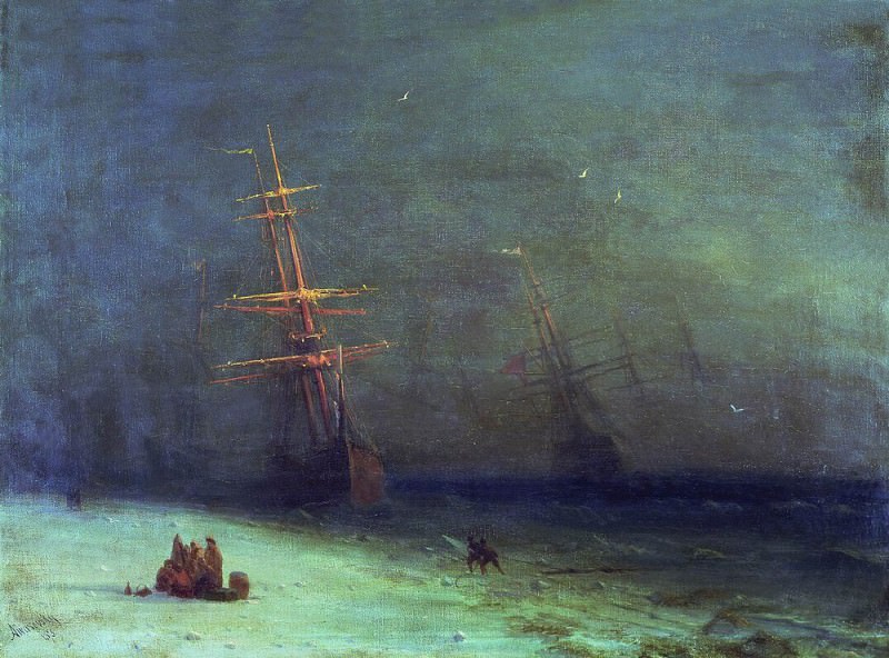Storm on the North Sea in 1875 47h63. Ivan Konstantinovich Aivazovsky
