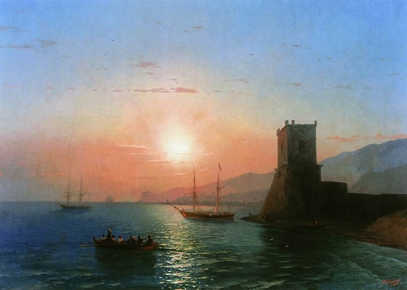 Feodosiya. Sunset 1865 97h126. Ivan Konstantinovich Aivazovsky