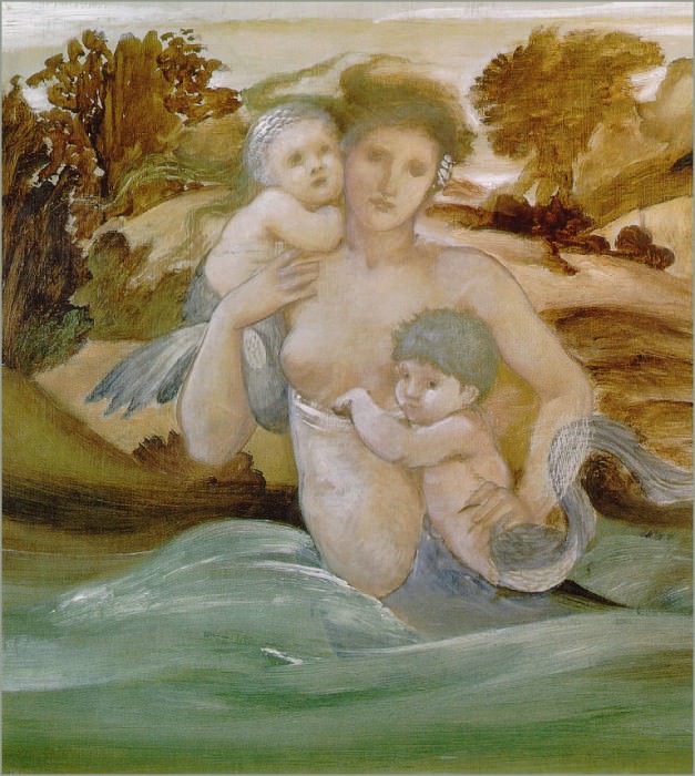 Mermaid With Her Off spring. Sir Edward Burne-Jones