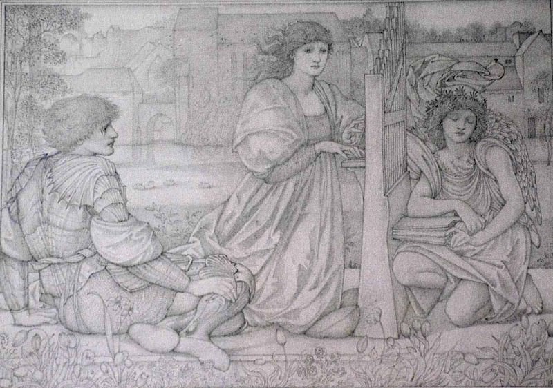 Chant dAmour drawing, Sir Edward Burne-Jones
