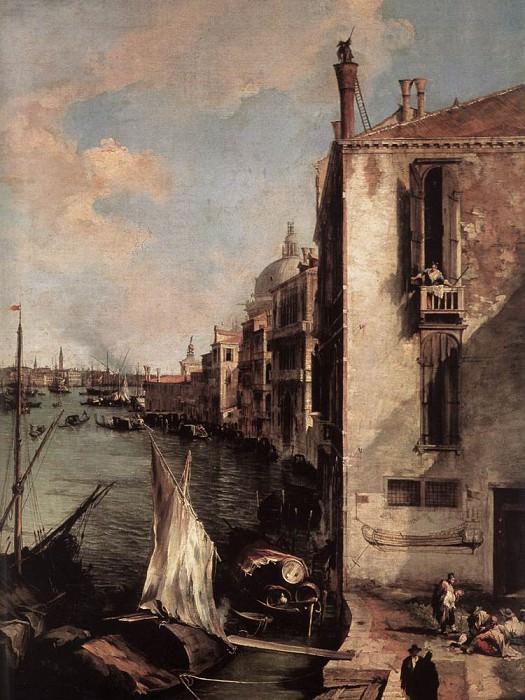 Grand Canal Looking East From The Campo San Vio detail. Canaletto (Giovanni Antonio Canal)