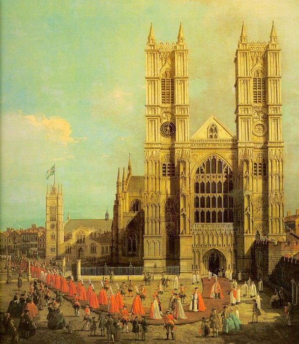 London- Westminster Abbey with a Procession of the. Canaletto (Giovanni Antonio Canal)