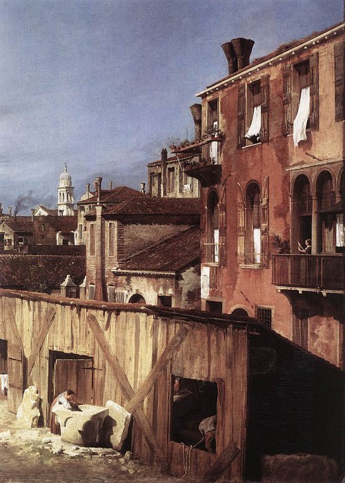 The Stonemasons Yard detail. Canaletto (Giovanni Antonio Canal)