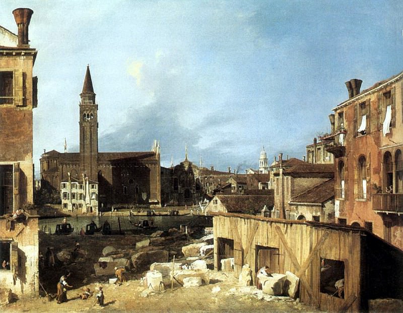 Canaletto The Stonemason-s Yard. Каналетто (Джованни Антонио Каналь)