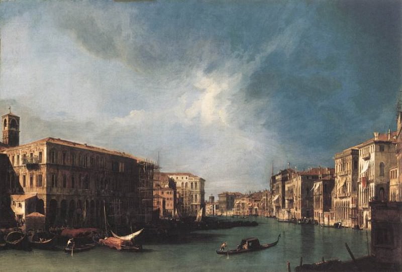 The Grand Canal From Rialto Toward The North. Canaletto (Giovanni Antonio Canal)