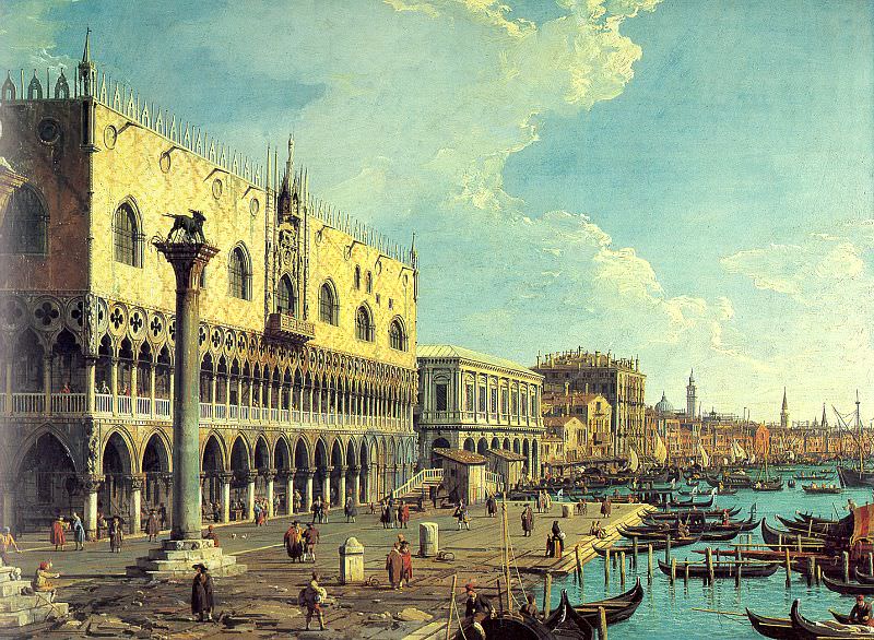 Riva degli Schiavoni- Looking East, 1730, Devonshi. Canaletto (Giovanni Antonio Canal)