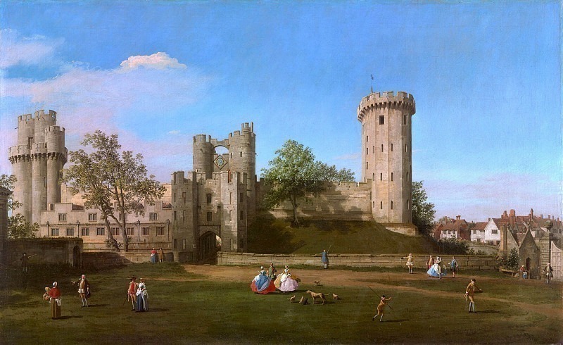 Warwick Castle, East Front from the Outer Court. Canaletto (Giovanni Antonio Canal)