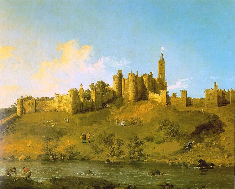 Alnwick Castle in Northumberland, England. Canaletto (Giovanni Antonio Canal)