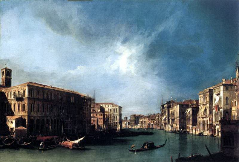 CANALETTO The Grand Canal From Rialto Toward The North. Canaletto (Giovanni Antonio Canal)