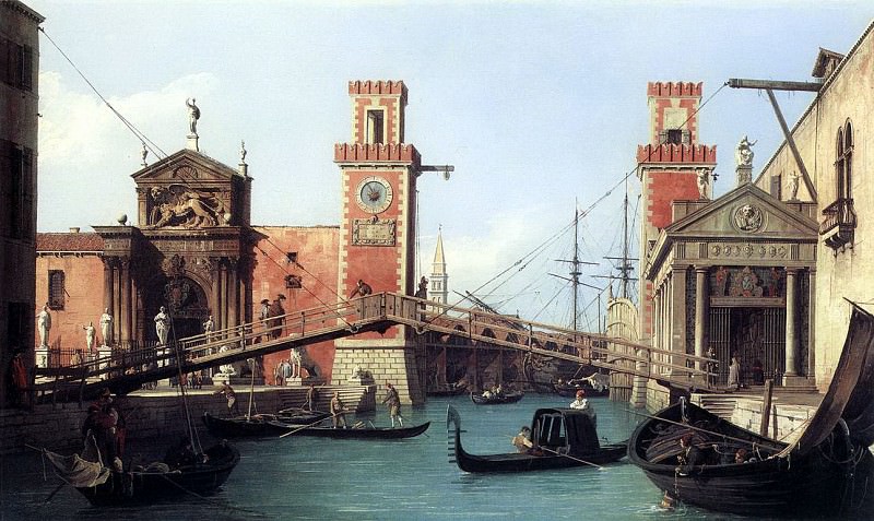 CANALETTO View Of the Entrance To The Arsenal. Canaletto (Giovanni Antonio Canal)