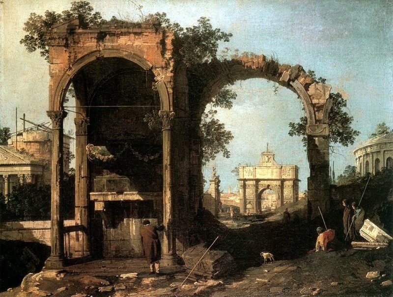 Каприччо с руинами и классическими зданиями. Каналетто (Джованни Антонио Каналь)