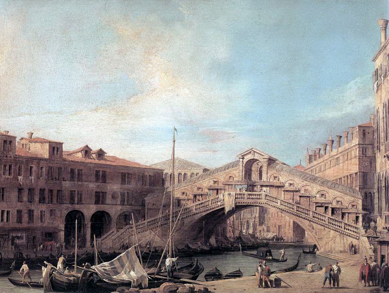 CANALETTO Grand Canal The Rialto Bridge From The South. Canaletto (Giovanni Antonio Canal)