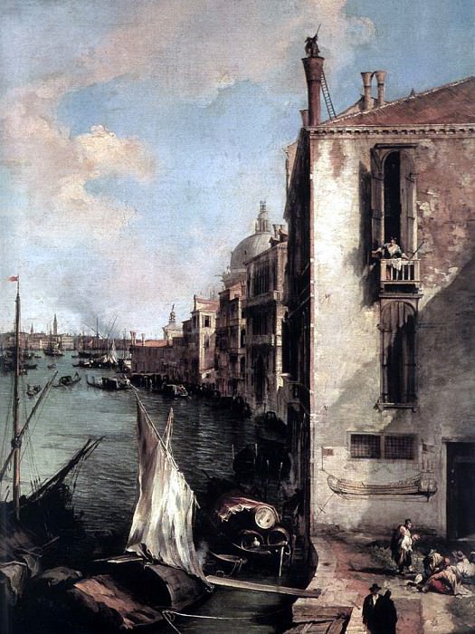 CANALETTO Grand Canal Looking East From The Campo San Vio detail. Каналетто (Джованни Антонио Каналь)