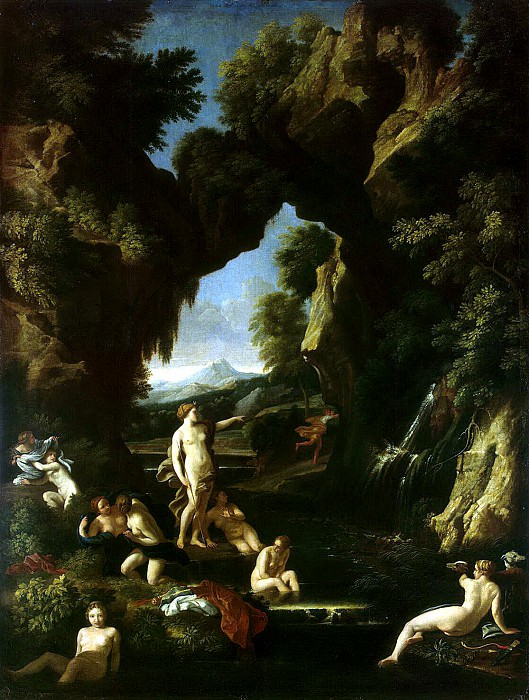 Maratti, Carlo Dughet, Gaspar. Landscape with Diana and Actaeon. Hermitage ~ part 08
