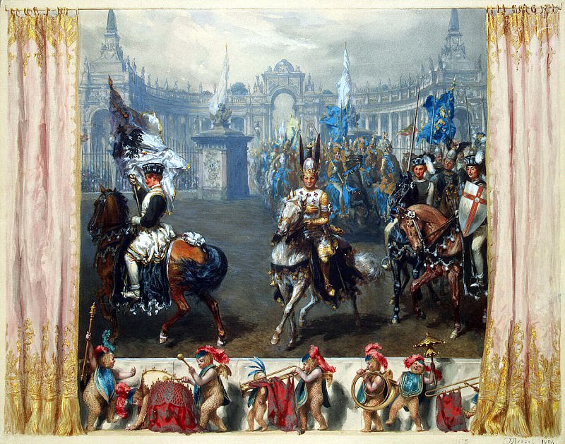 Менцель, Адольф фон - Выезд рыцарей на празднике Волшебство Белой Розы 1829 года. Эрмитаж ~ часть 8