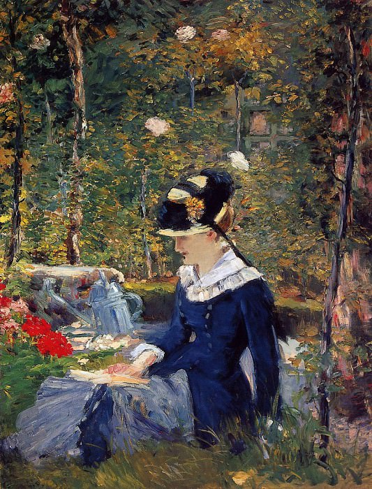 Молодая дама в саду (картина) — Эдуард Мане